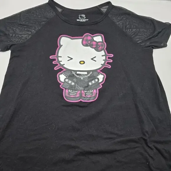 Hello Kitty Lightning Portrait Sanrio, Black‎ T-Shirt, Size M - Picture 2 of 9